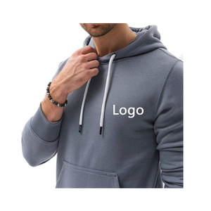 Sudaderas con capucha de mezcla de algodón de color liso para hombre - Product Image 2