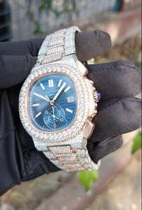 Montres mécaniques automatiques de luxe pour hommes Pateker Philippers avec cadran en moissanite glacé, fenêtre en verre, testeur de diamants approuvé, style charmant - Product Image 3