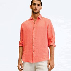 Chemise en flanelle de coton pour hommes Chemise à carreaux décontractée à manches longues boutonnée avec tissu en coton doux pour l'extérieur - Product Image 1