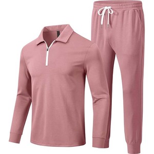 OEM Custom Service Wholesale Cotton/Polyester Plus Size Casual Solid Gym Tracksuit Set Men Hooded Collar Jogger Winter Fashion 2 - Product Image 1