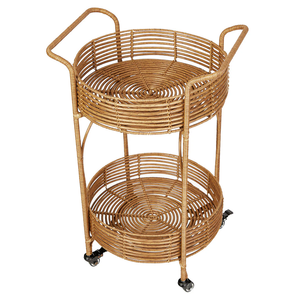 Carrito de bebidas de ratán vintage al mejor precio: carrito de bebidas duradero para restaurantes y eventos - Product Image 1