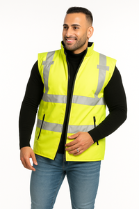 เสื้อกั๊กนิรภัยสะท้อนแสงสำหรับผู้ชายชุดทำงานบุนวมสำหรับฤดูหนาวโลโก้ออกแบบได้ตามต้องการทำจากไมโครไฟเบอร์ - Product Image 5