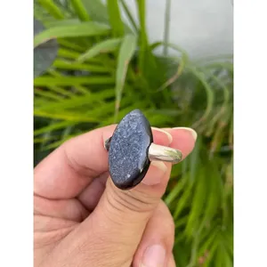 Anillo de Ágata Druzy Natural, Plata de Ley 925, Anillo de Piedras Preciosas Hecho a Mano, Proveedor de Joyería al por Mayor - Product Image 2