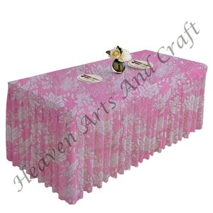 100% coton Multi couleur Jaipur main bloc imprimé Rectangle Table couvre avec serviettes Floral imprimé coton plissé nappe - Product Image 2
