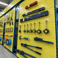 Étagère de présentation en métal à panneaux perforés, robuste, pour outils et matériel, idéale pour les magasins de détail