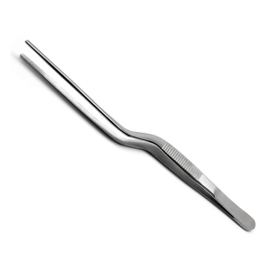 Pince à épiler en acier inoxydable Pince à épiler dentelée courbée Pansement Adson Pince à baïonnette 16 cm Pincettes chirurgicales Pansement dentelé - Product Image 1