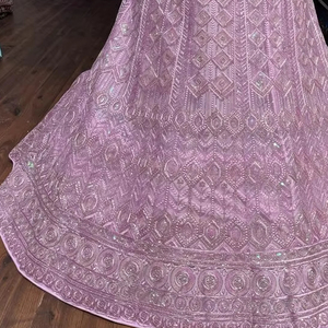 Conjunto de red de trabajo de lentejuelas pesadas Lehenga Choli para Bodas de verano 3M Flair 2,5 M Butti Dupatta 1,2 M Choli bordado para invierno - Product Image 1