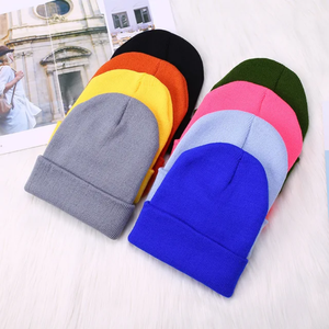 Invierno cálido mujeres niñas Beanie logotipo personalizado bordado invierno lana tejido a mano ganchillo hombres tejido Skullies gorros gorro de punto - Product Image 3
