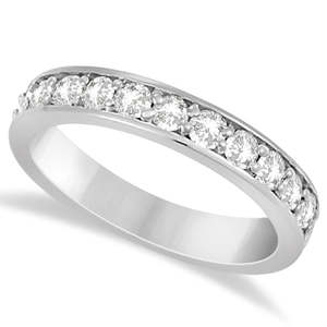 Anillo de Bodas de Oro Blanco de 14K con Moissanita de 0.65ctw, Anillo de Eternidad Semi-Permanente - Product Image 1