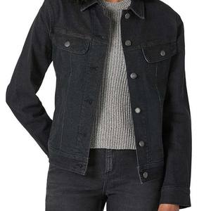 Veste en jean personnalisée OEM avec logo pour femmes, grande taille, col montant, vêtements d'hiver, coton extensible, vente en gros 2025 - Product Image 4