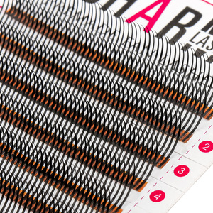 Extensiones de pestañas de Punta prefabricadas afiladas, pestañas húmedas de varios grosores, paquete de pestañas al por mayor de fibra PBT coreana vegana OEM ODM - Product Image 2