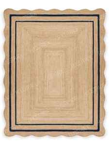 Handmade <b>100</b>% Natural Jute Braided Rugs Indian High Quality Floral Design Floor Carpet for Modern Home Living Room - Product Image 5