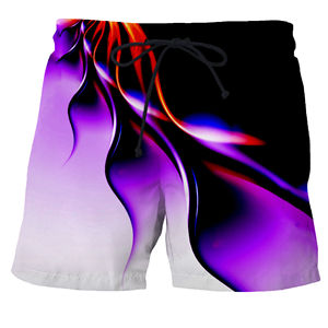 Pantalones cortos de lona con estampado abstracto geométrico en 3D para hombre, traje de baño antiarrugas, ropa de playa - Product Image 2