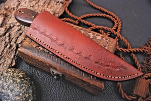 Cuchillo de acero de hoja fija de Damasco forjado por encargo, cuchillo de caza para acampar con funda, soporte OEM, cuchillo de Camping al por mayor - Product Image 5