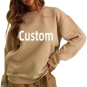 Sweat-shirt pour femme à col rond, personnalisé avec impression sur le devant, service OEM, décontracté, en polaire, coupe ample et décontractée, pour l'automne et l'hiver, style streetwear, doux - Product Image 4
