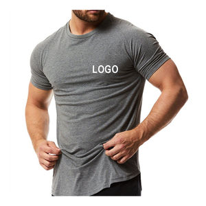 Camiseta de algodón 100% para entrenamiento de gimnasia ajustada para hombre, algodón y poliéster con estampado de logotipo Digital, tela suave de manga corta de 180gsm - Product Image 5