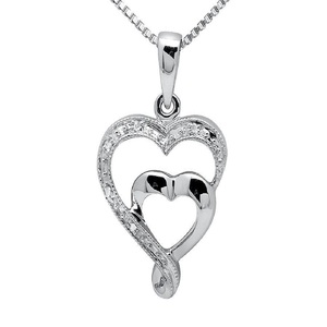 Colgante de corazón de plata helada con diamantes de moissanita redondos Hip Hop joyería collar encanto para hombres y mujeres - Product Image 1