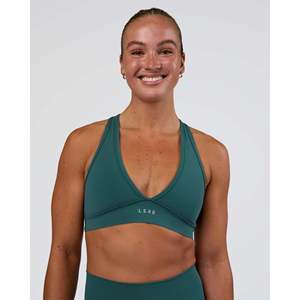 Soutien-gorge de sport Stamina Fitness - Imprimé turquoise transformateur, rembourré, extensible dans quatre directions, vêtements de sport - Product Image 1