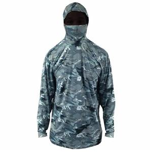 เสื้อเชิ้ตตกปลาแขนยาวลายพรางสำหรับผู้ชาย มีฮู้ด ป้องกันรังสียูวี UPF 50 เสื้อคลุมโพลีเอสเตอร์สำหรับกิจกรรมกลางแจ้ง - Product Image 4