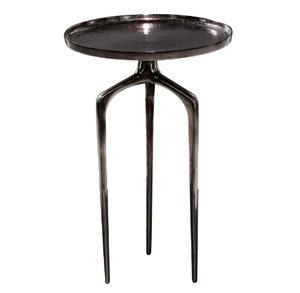Mesa auxiliar de metal con acabado dorado de estilo moderno con parte superior redondeada, muebles de decoración para el hogar de gran venta para sala de estar - Product Image 2
