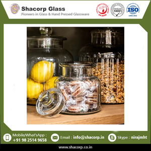 Pot de stockage en verre côtelé produit à la main exquis élégant multicolore personnalisable exclusif - Product Image 2