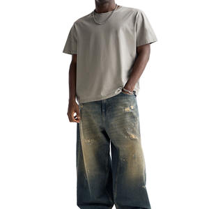 Fabricante Personalizado, Camiseta de Cuello Alto, 100% Algodón, 300 g/m², Gruesa, con Bordado, Transpirable, de Secado Rápido, Talla Grande - Product Image 6