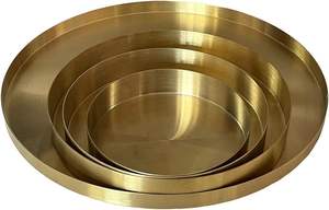 Fabricante de bandejas redondas de latón y oro, bandeja decorativa para el hogar moderno, servicio de acero inoxidable para organizador de tocador - Product Image 5
