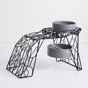 Alimentador de mascotas elevado de metal negro único, Soporte de doble nivel seguro para alimentos con cuencos de metal duraderos para gatos y perros - Product Image 6