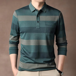 Polo à manches longues pour homme, col classique, décontracté, pour le golf, confortable, vêtement de tous les jours, personnalisation de la marque, couleurs et tailles - Product Image 6