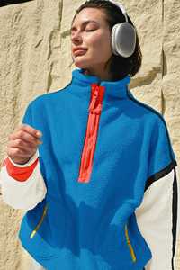 Sudadera con Capucha de Sherpa para Mujer, Personalizada con Estampado, Cierre de Cremallera, Suave, Cálida, de Manga Larga, con Bloques de Color, Acogedora, Informal - Product Image 5