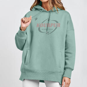Nouveauté : Sweat à capuche pour femme en coton 100% personnalisé, design de logo sur le devant, qualité professionnelle, tendance, élégant, sweat à capuche surdimensionné - Product Image 3