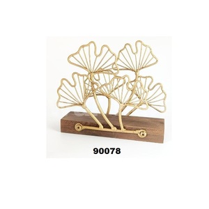Gold Metal Flower Leaf Design Napkin <b>Holder</b> Stylish <b>Tissue</b> <b>Holder</b> for Home <b>Kitchen</b> Dining Table Hotel & Restaurant Decor - Product Image 1