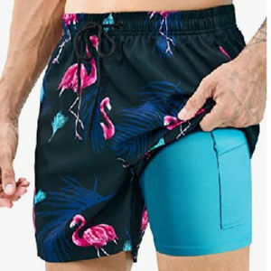 Men's Custom High Street Basketball Fitness Jogger Running Workout Shorts Double-<b>Layer</b> Cotton Polyester Solid Quick Dry - Product Image 1