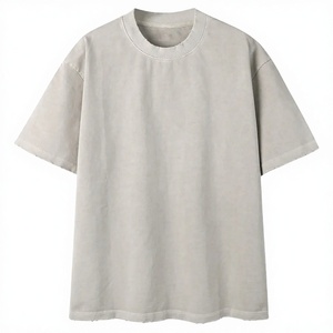 T-shirt d'été pour homme en pur coton 300G, tendance, décontracté, à manches courtes, coupe ample et oversize, nouveauté - Product Image 1