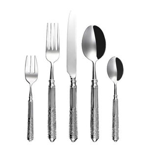 Top Sale Items Modern Design Silver Finishing Flatware Set Knife Spoon Forks <b>Cutlery</b> Stainless Steel for Home Restaurant - Product Image 1
