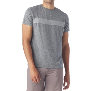 T-shirts d'été respirants en tricot à coutures contrastées pour hommes, broderie à manches courtes, conception personnalisée, fournisseur de BD - Product Image 5