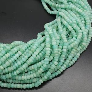 ลูกปัดกลมเหลี่ยมเพชรพลอยอะเมซอนธรรมชาติ3-5มม. สำหรับทำสร้อยคออัญมณีสีฟ้า - Product Image 4