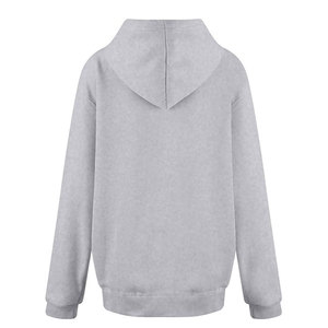 Grey Women's Organic Cotton Eco-Friendly Quick Dry Heavyweight Fleece <b>Drop</b>-Shoulder Sleeves Boyfriend Hoodie Drawstring Closure - Product Image 2