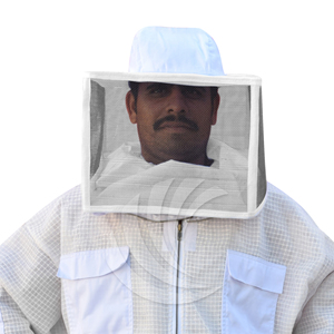 Combinaison d'apiculteur blanche ventilée avec voile carré |   Fournisseur de combinaisons et de vestes d'apiculture - Product Image 4