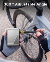 Portable Electric Bike Tire Pump ABS Material 120PSI Fast Inflate Digital Display Battery Detachable for Road/Mountain/E-Bikes