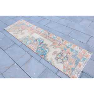 Tapis de couloir vintage 2,1 x 7,5 pieds, tapis turc orange ombré - Product Image 2
