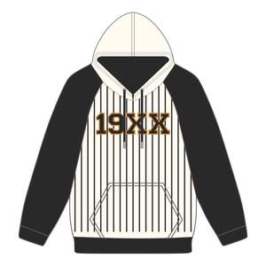 Embroidered Alpha APA <b>Hoodie</b> Premium Neutral & <b>Black</b> Raglan Sleeves Pinstripe Design Greek Fraternity Apparel Divine Nine 190X - Product Image 2