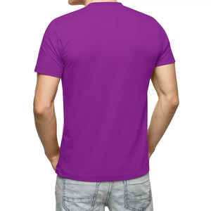 T-shirts pour hommes à col rond, épaules tombantes, manches courtes, couleur unie, taille personnalisable, 100% coton, coupe ample - Product Image 2