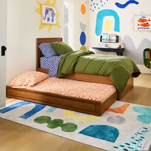 Massief Houten Kinderbed Moderne Stijl Met Op De Troundle Aangepast Veiligheidspakket Voor Kleuren En Maten