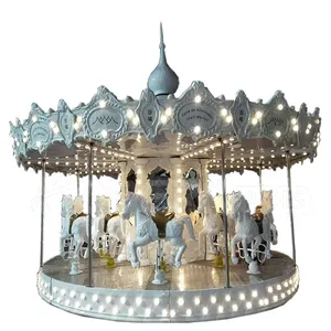 New design amusement park rides merry go round 16 Customizable Romantic White Carousel horse For Sale