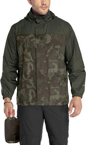 Veste coupe-vent imperméable et écologique à capuche bleue pour hommes Manteau de pluie de protection fonctionnel pour la randonnée hivernale - Product Image 3