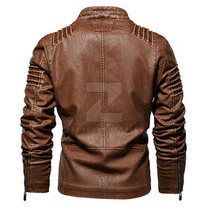 Concevez vos propres vestes de mode en cuir Veste d'hiver pour hommes de haute qualité au meilleur prix Veste en cuir à manches longues - Product Image 2