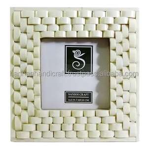 Marco de Fotos con Incrustaciones de Hueso Gris y Blanco y Vajilla Decorativa Hecha a Mano, Pieza de la Mejor Calidad - Product Image 3