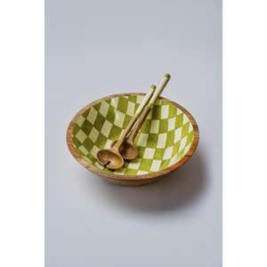 Grand saladier en bois de Sesham pour dîner en famille Verts frais et présentation de table - Product Image 2