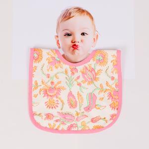 Bavoir moderne en pur coton à imprimé bloc de coton pour bébé, bavoirs pour enfants en coton fait à la main - Product Image 4